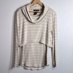 White House Black Market 2 piece Knit Tank with Crop Overlay size XS